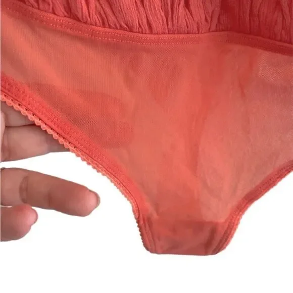 NWOT Free People Still The One Bodysuit in Coral S - Picture 4 of 10